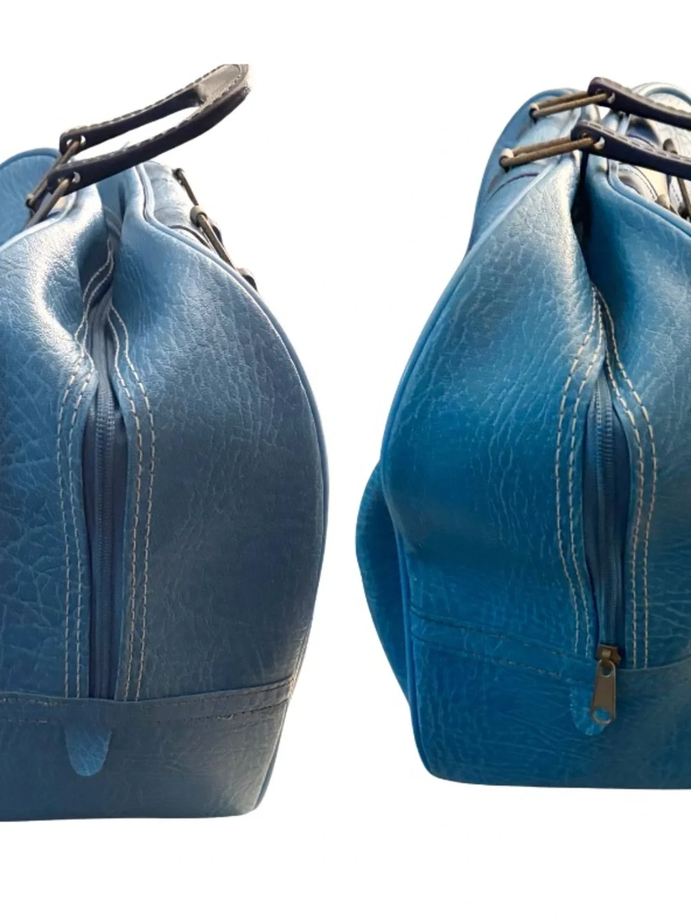 Vintage 1960s/1970s Ranger Vinyl Bowling Bag – Retro Blue & Beige
